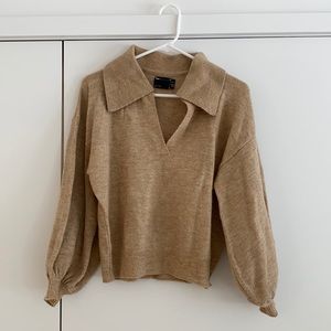 Tan collared ASOS sweater